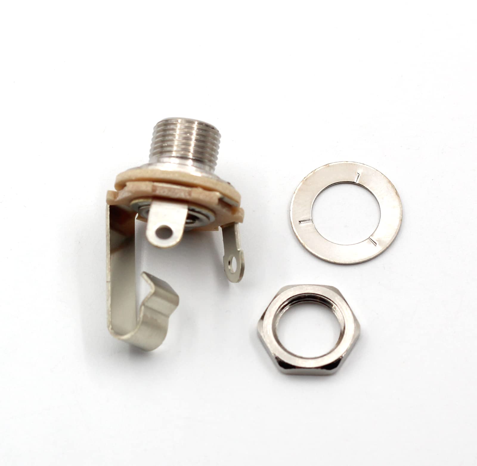 Electric Guitar Output Jack, Switchcraft #11 1/4 Guitar Jack, Audio Jack for Quarter Inch Cable, Nickel Plate Contact, Mono Outp